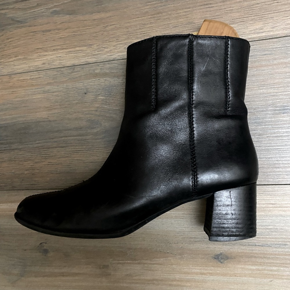 Nine West Black Leather Ankle Boots